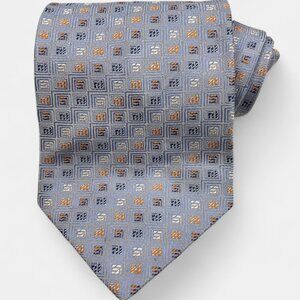 Ferrara Silk Tie Geometric Purple Lavender  Formal Business Dress Italy